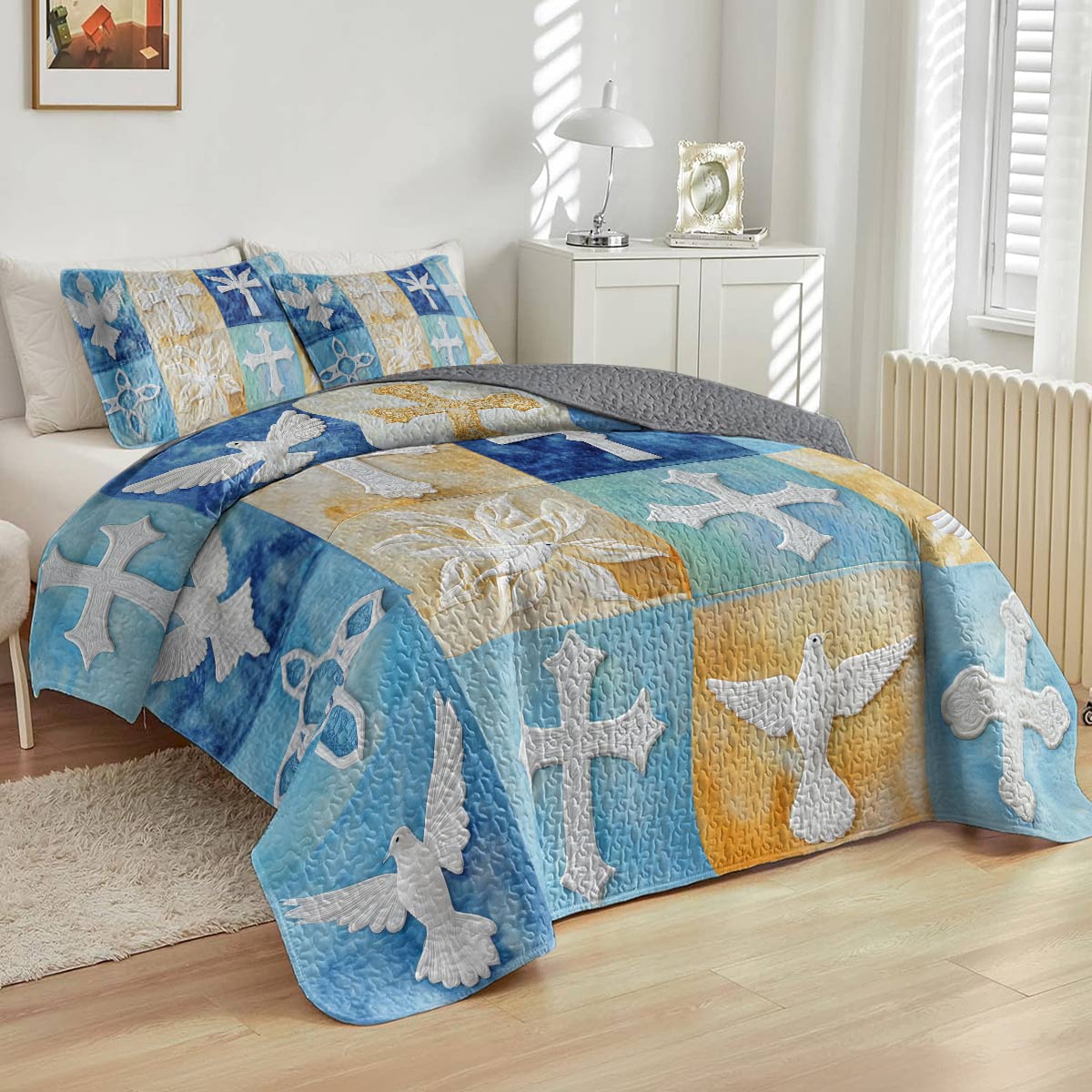 Shineful All Season Quilt 3-Piece Set - Heavenly Peace