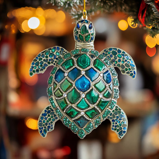 Shineful 2D Acrylic Ornament Sea Turtle Sparkle