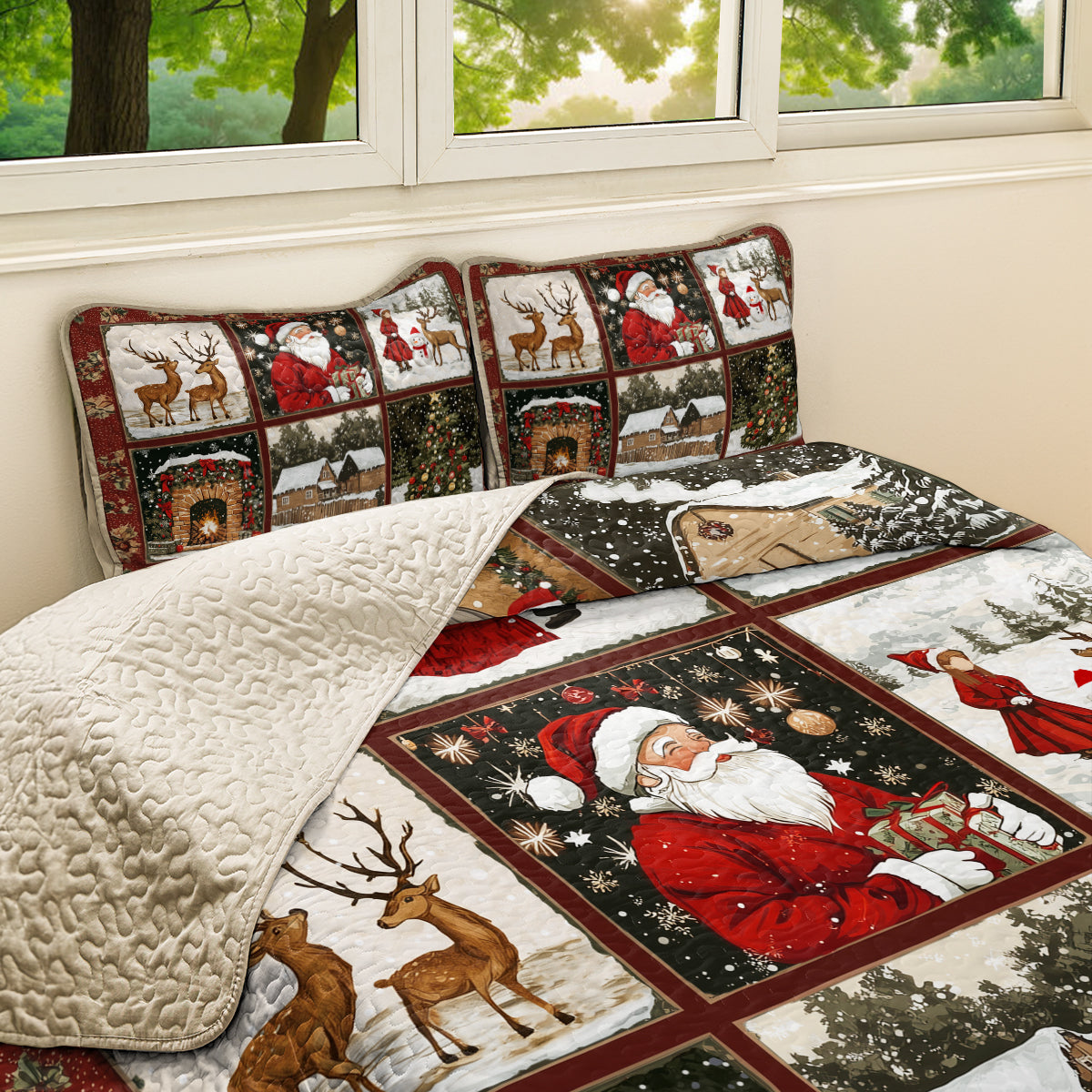 Shineful All Season Quilt 3-Piece Set - Happy Christmas Holiday