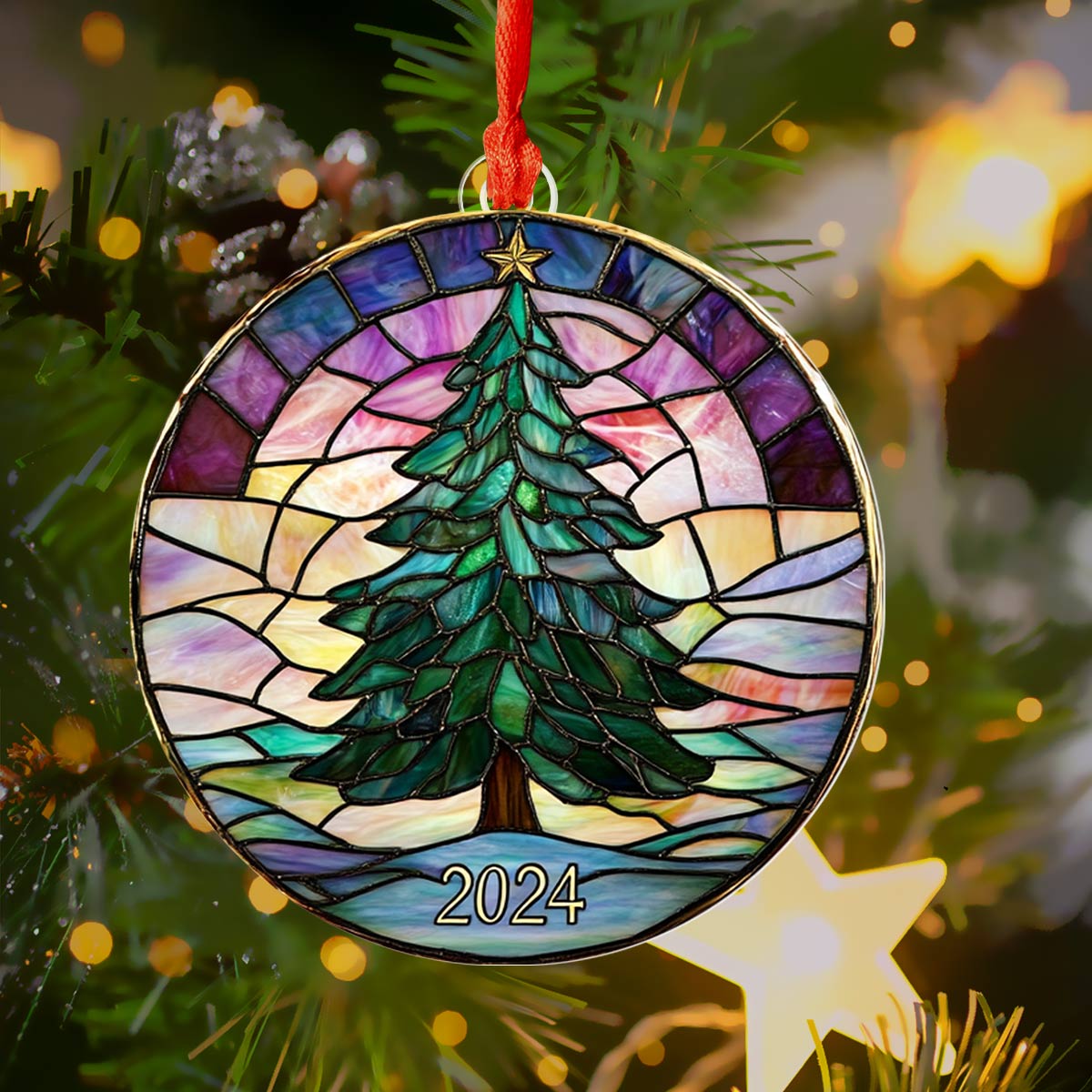 Shineful 2D Acrylic Ornament Vintage Christmas Tree