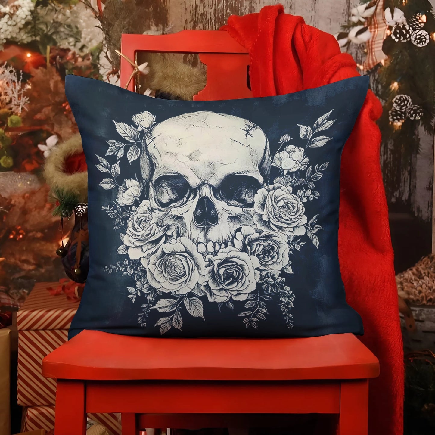 Shineful 2D Print Cushion Cover, Pillowcase, Pillows Covers - Skull Faith Love