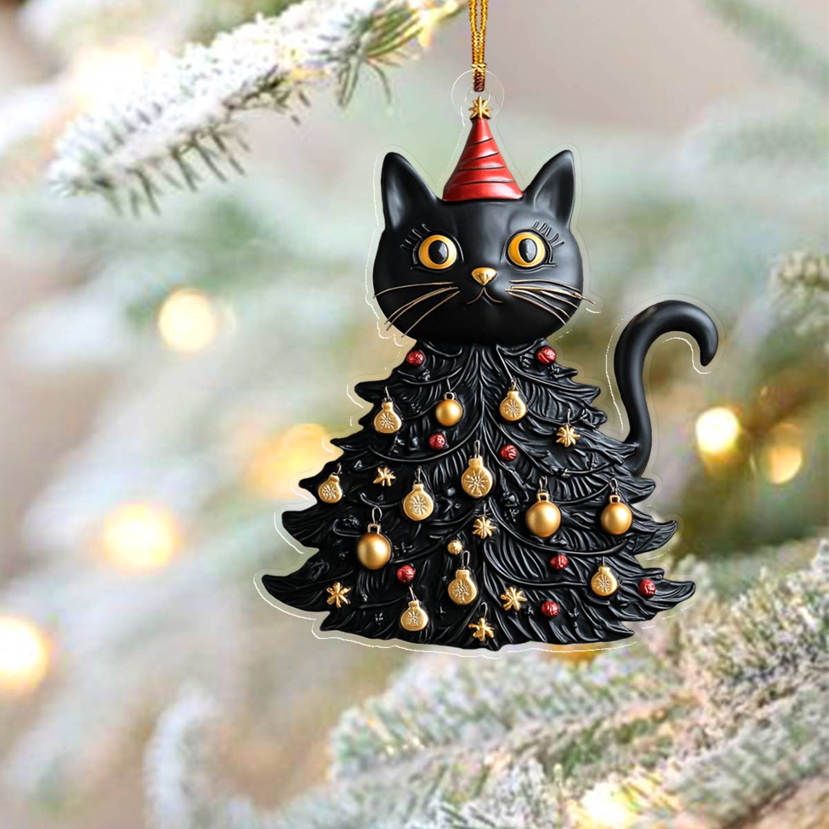 Shineful 2D Acrylic Ornament Cute Black Cat