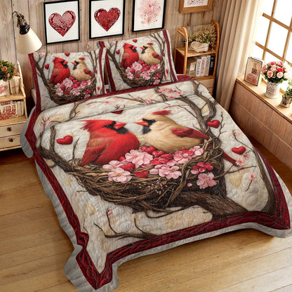 Shineful All Season Quilt 3-Piece Set Cardinal Rose