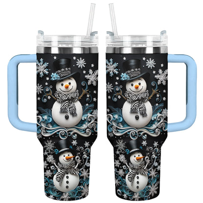 Shineful Glossy Tumbler Snowflake Charm Snowman