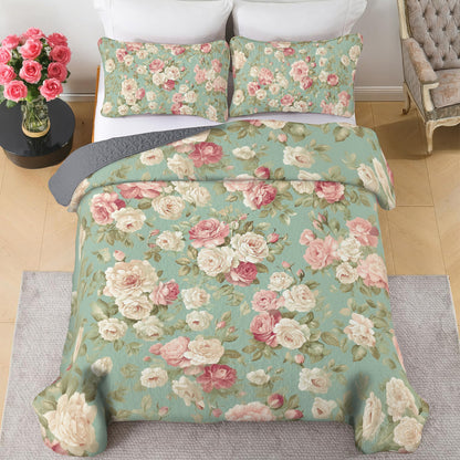 Shineful All Season Quilt 3-Piece Set Vintage Roses