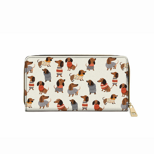 Shineful Leather Clutch Purse With Wristlet Strap Handle Dachshund Shineful Cute