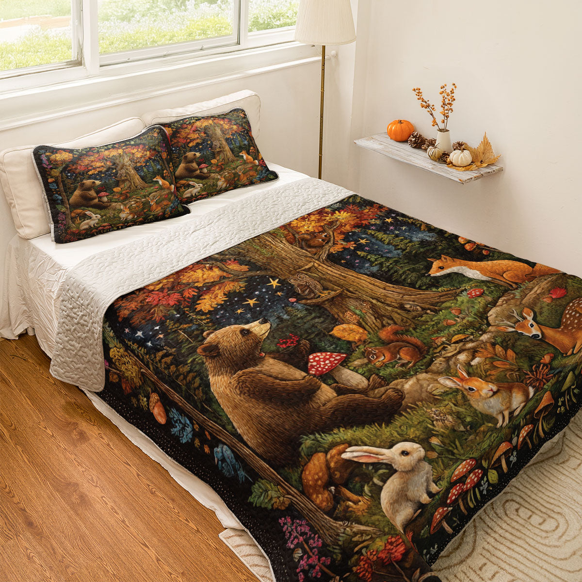 Shineful All Season Quilt 3-Piece Set Animal Gathering