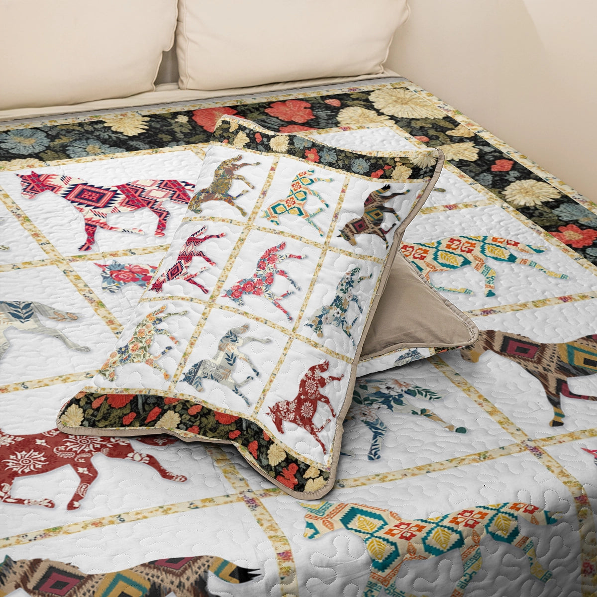 Shineful All Season Quilt 3-Piece Set Horse Equine Elegance