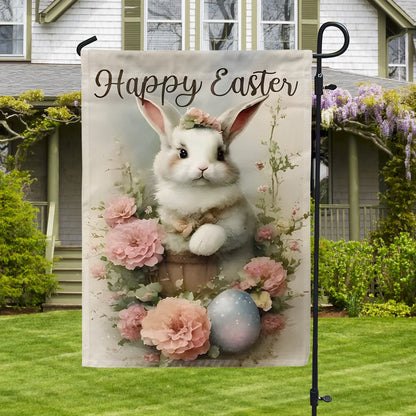 Shineful Garden Flag 12" x 18" Blooming Bunny Basket