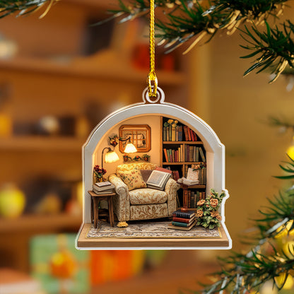 Shineful 2D Acrylic Ornament - Cozy Reading Nook