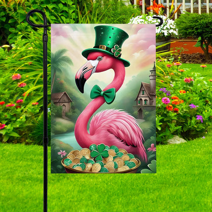 Shineful Garden Flag 12" x 18" Flamingo Fiesta of Luck