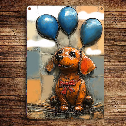 Shineful 2D Metal Sign Dachshund Balloon