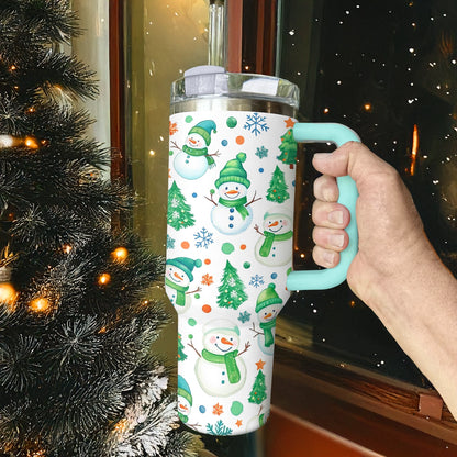 Shineful Tumbler Green Snowman Wonderland