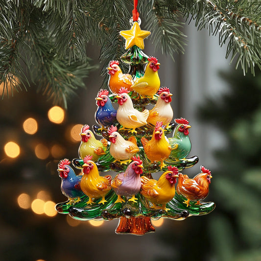 Glänzendes 2D Acrylornament Festlicher Flock Weihnachtsbaum 