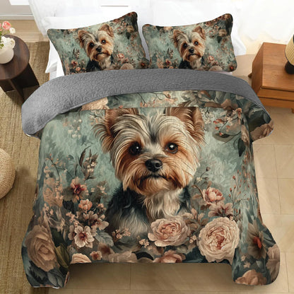 Shineful All Season Quilt 3-Piece Set Yorkie Blossom Luxe