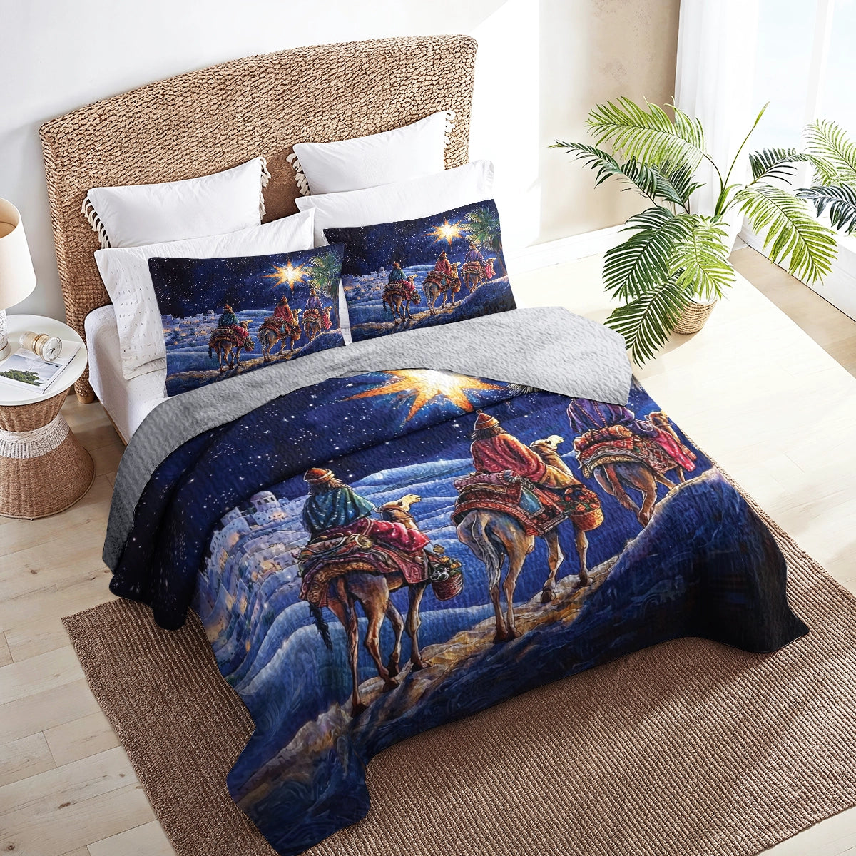 Shineful All Season Quilt 3-Piece Set Journey Of Three Kings To Bethlehem