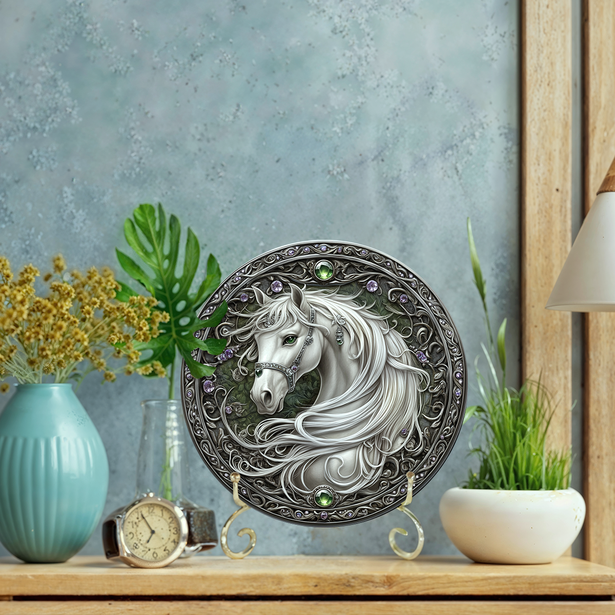 Shineful 2D Wooden Plaque, Hanging Decor, Door Sign Celestial Steed