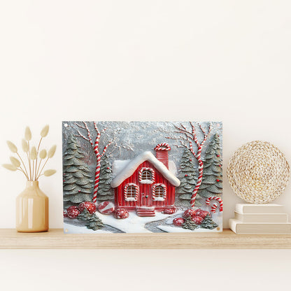 Shineful 2D Flat Print Metal Sign Whimsical House Christmas