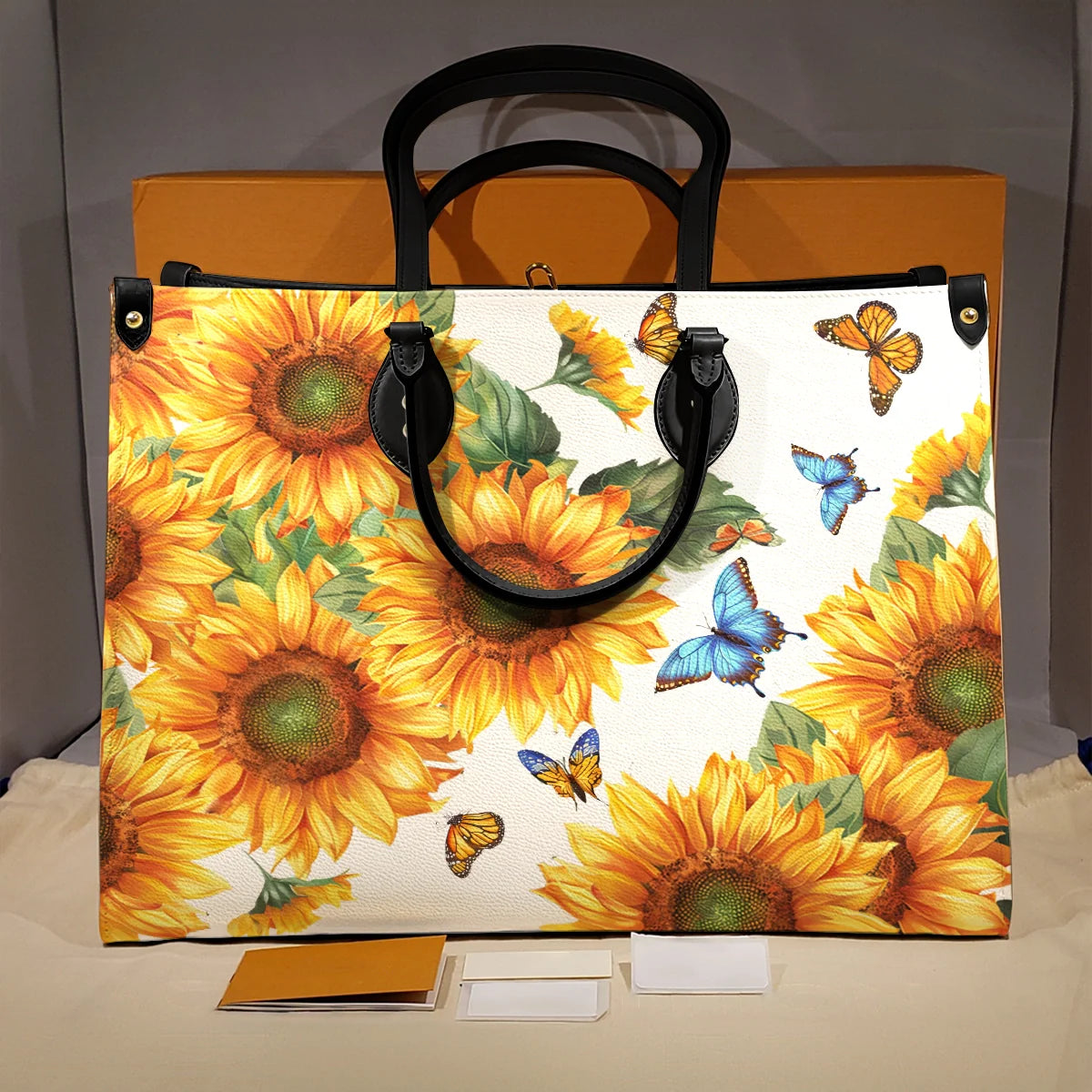 Shineful Leather Bag Sunflower Symphony