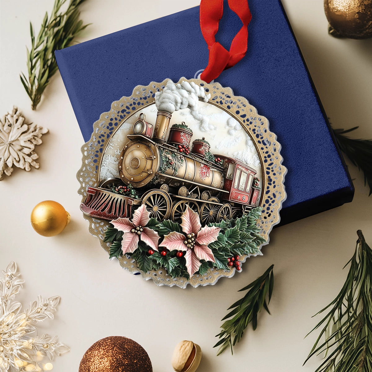 Shineful 2D Acrylic Ornament - Classic Christmas Train