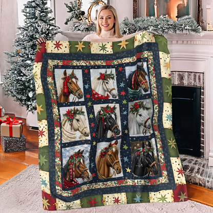 Shineful Fleece Blanket  Starlit Horse Holiday