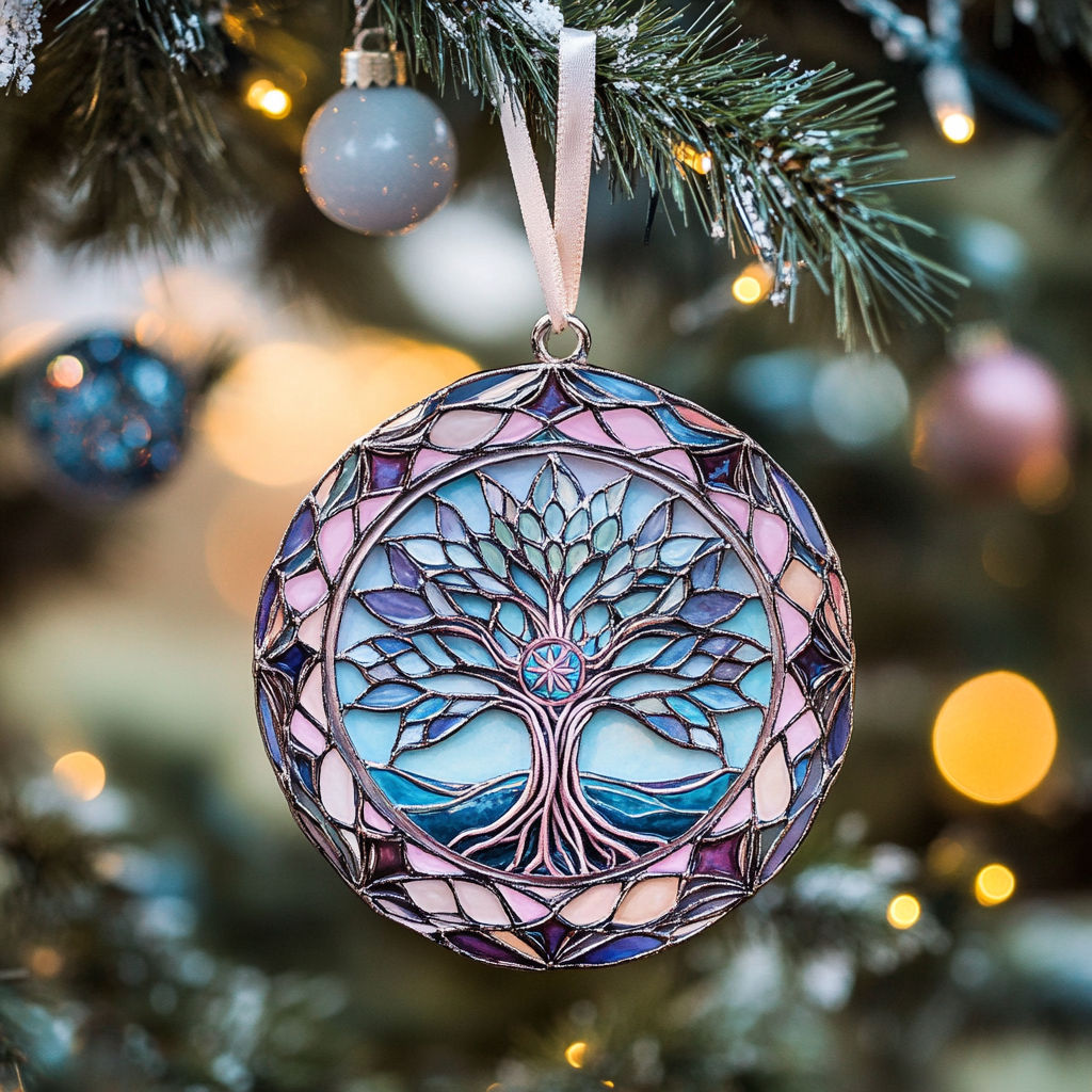 Shineful 2D Acrylic Ornament - Stained Glass Tree of Life