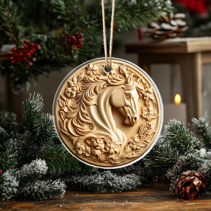 Shineful 2D Acrylic Ornament - Elegant Horse Wooden