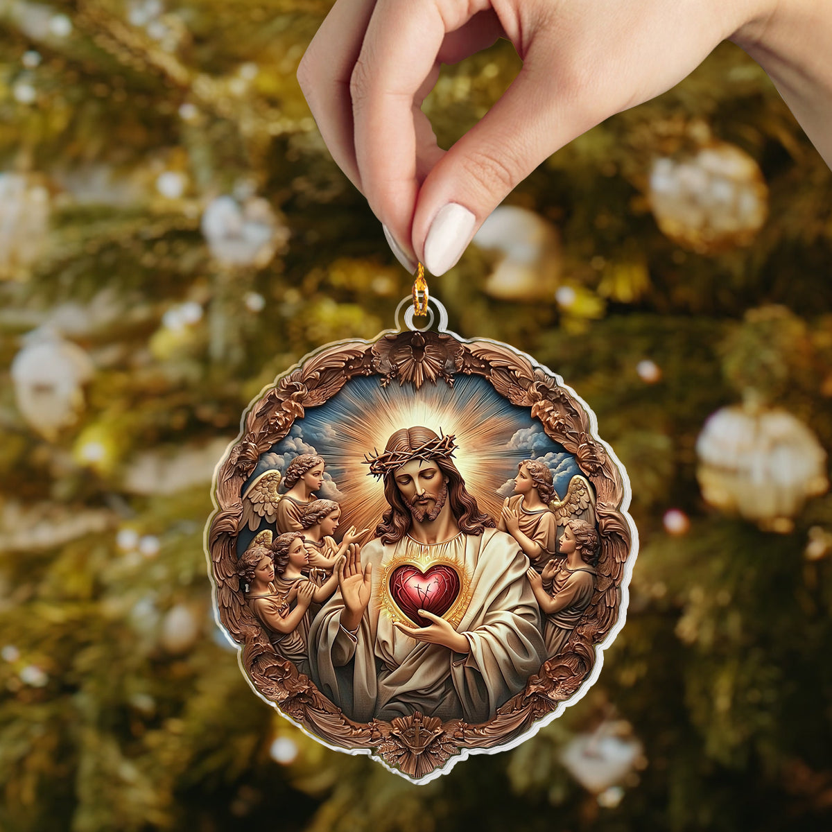 Shineful 2D Acrylic Ornament - Sacred Heart of Jesus