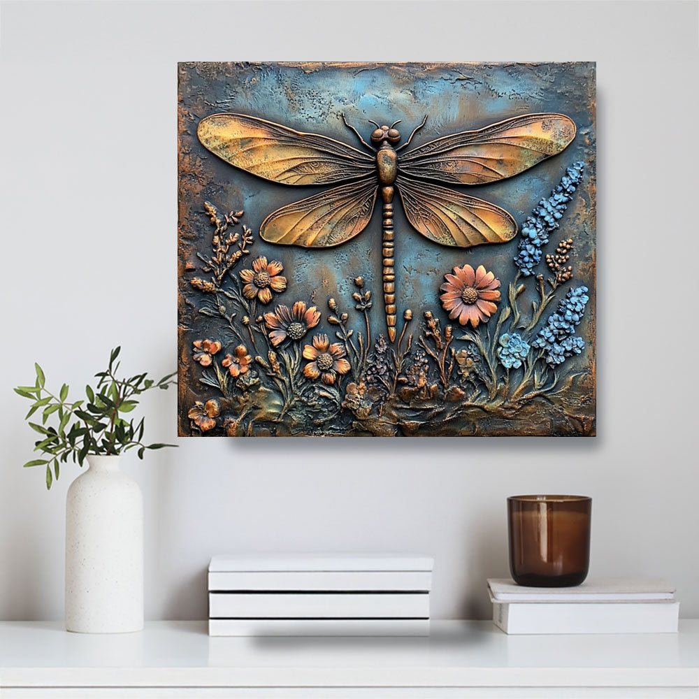 Shineful 2D Metal Sign Stunning Dragonfly