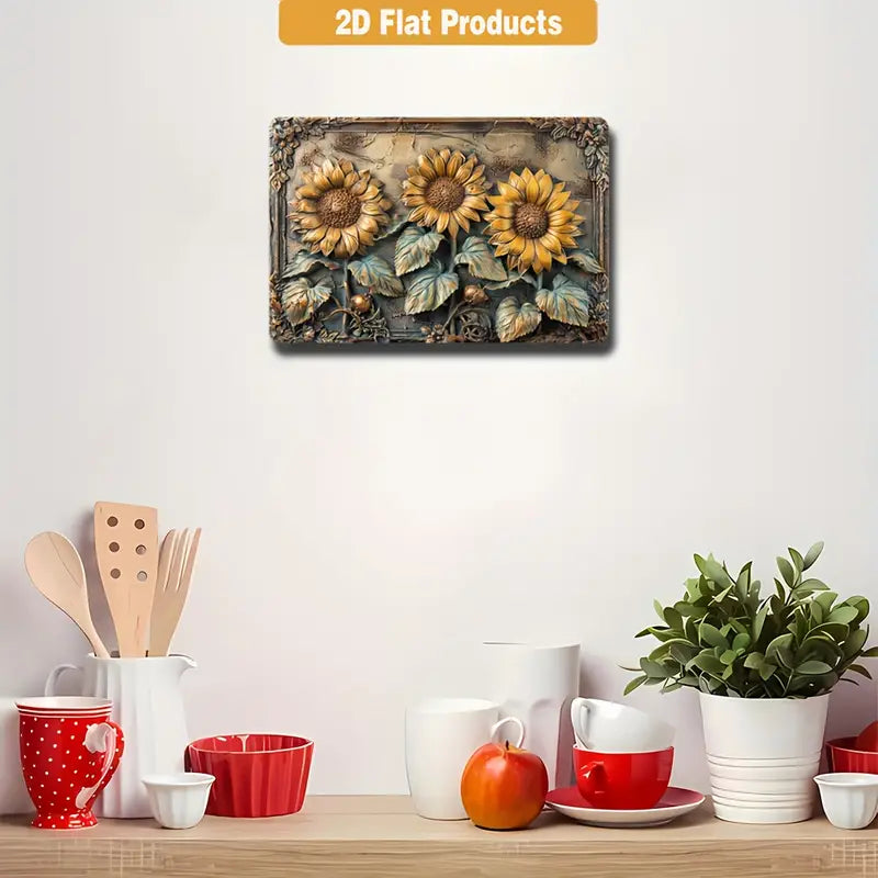 Shineful Metal Sign 2D Vintage Retro Sunflower Delight