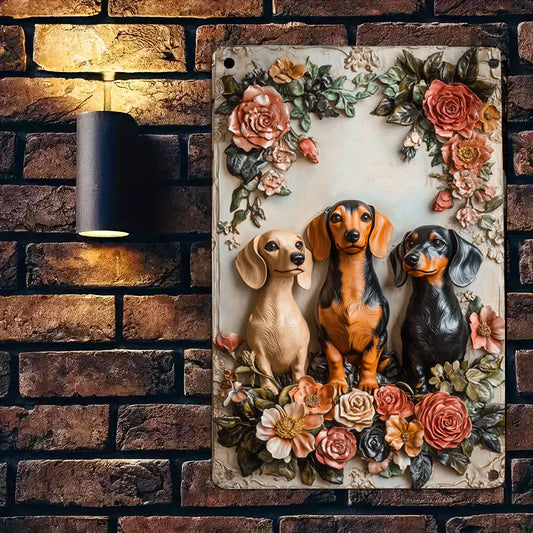 Shineful 2D Metal Sign Dachshund Bloom