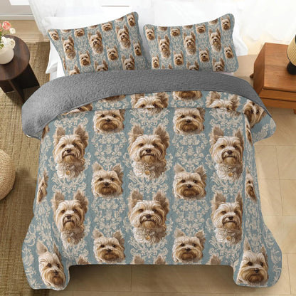 Shineful All Season Quilt 3-Piece Set Yorkie Regal Delight