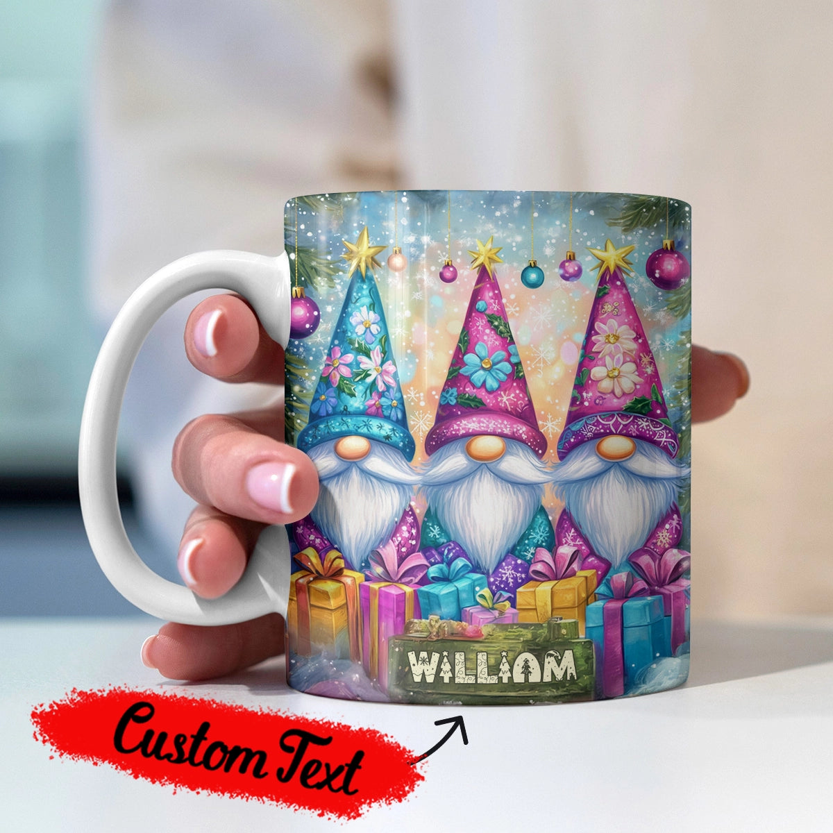 Shineful Ceramic Mug Personalized Christmas Gnomes