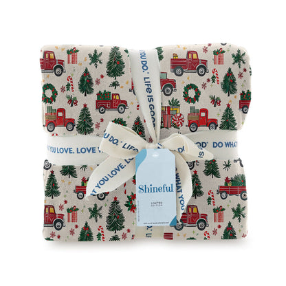 Shineful Fleece Blanket Christmas Cheer Truck