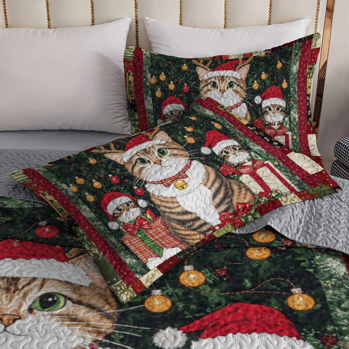 Shineful All Season Quilt 3-Piece Set Holiday Whiskers