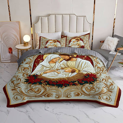 Shineful All Season Quilt 3-Piece Set Respectful Merry Christmas