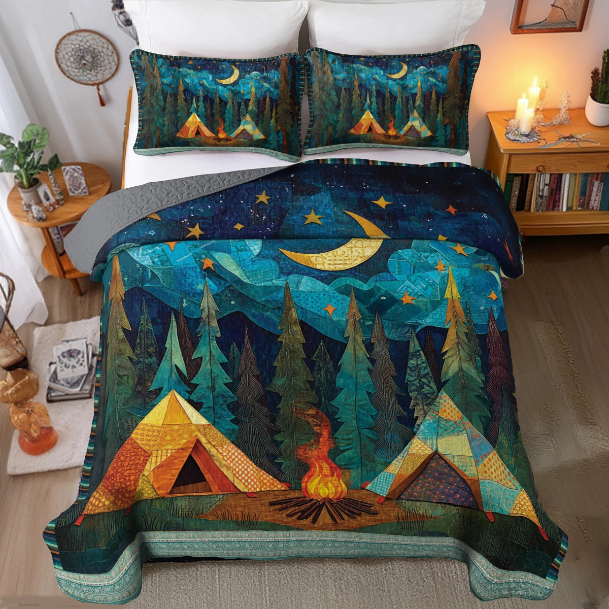 Shineful All Season Quilt 3-Piece Set - Night Sky Camping