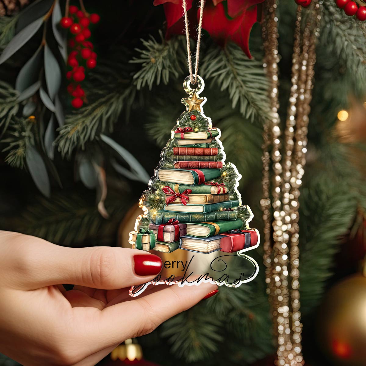 Shineful 2D Acrylic Ornament Merry Bookmas Tree