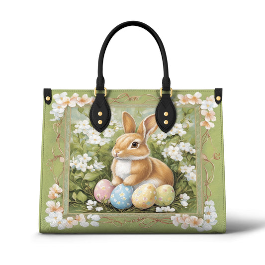 Sac en cuir brillant Lapin de Pâques élégant