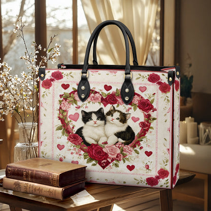 Shineful Leather Bag Kitten Love Blossom