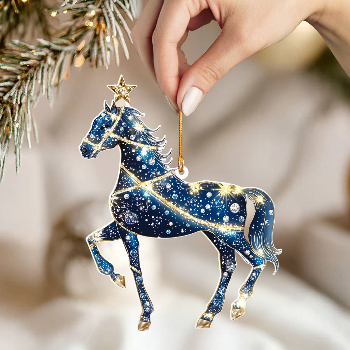 Shineful 2D Acrylic Ornament Shimmering Unicorn Christmas