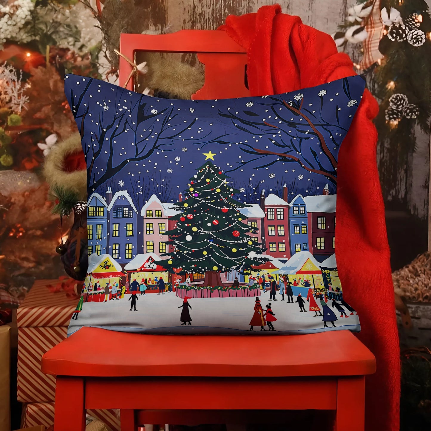 Shineful 2D Print Cushion Cover, Pillowcase, Pillows Covers - Christmas Market