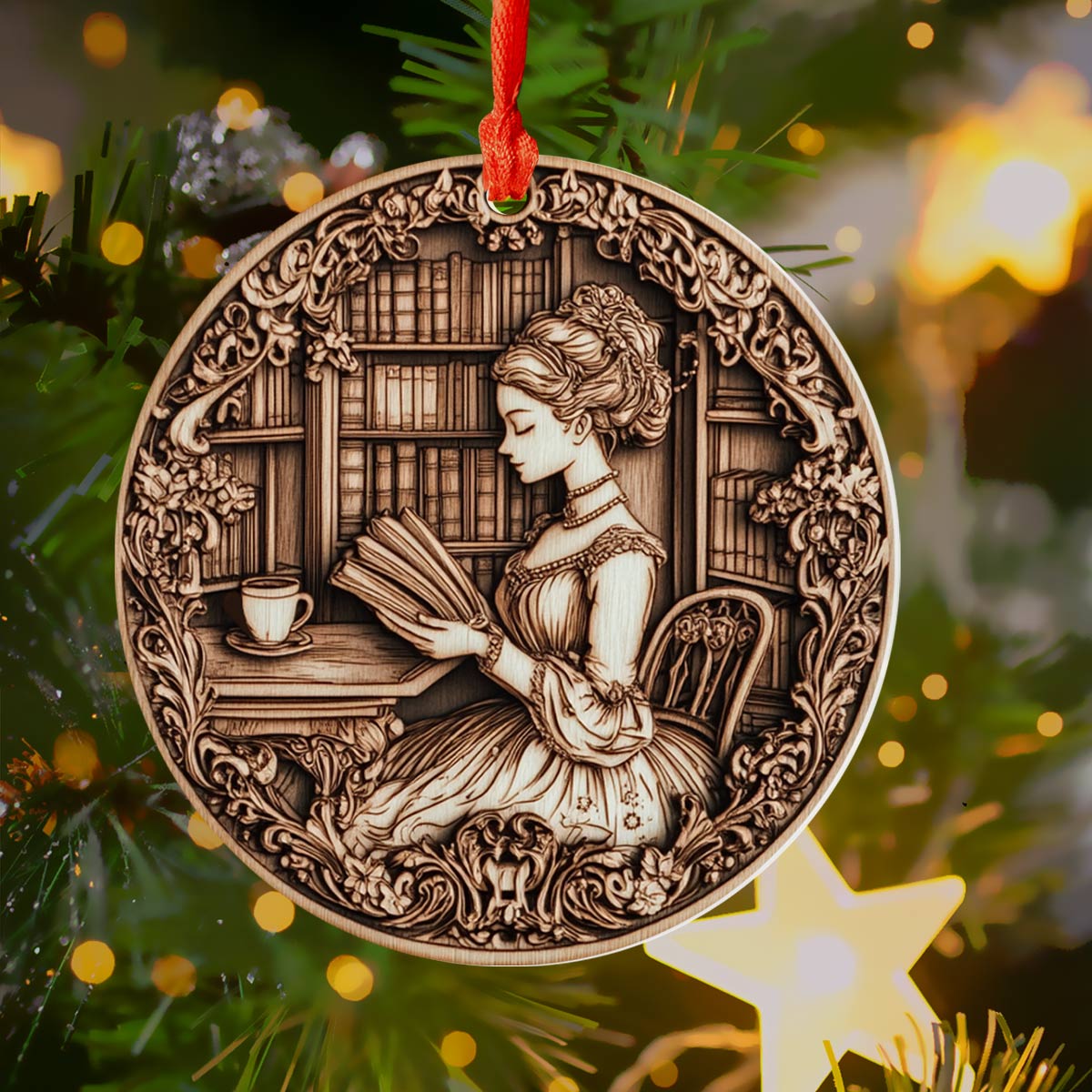 Shineful 2D Acrylic Ornament Cozy Reader