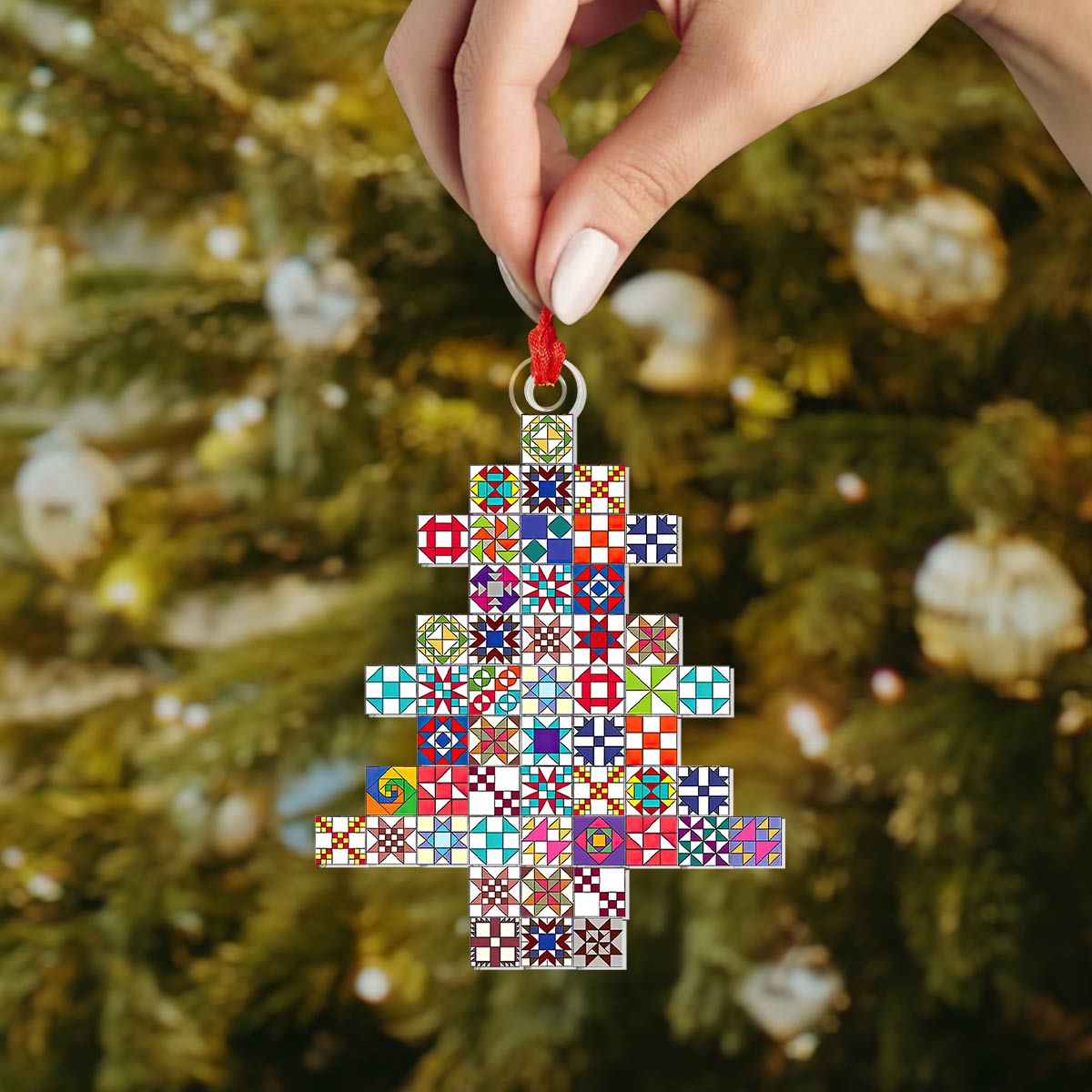 Shineful Acrylic Ornament Quilt Block Tree