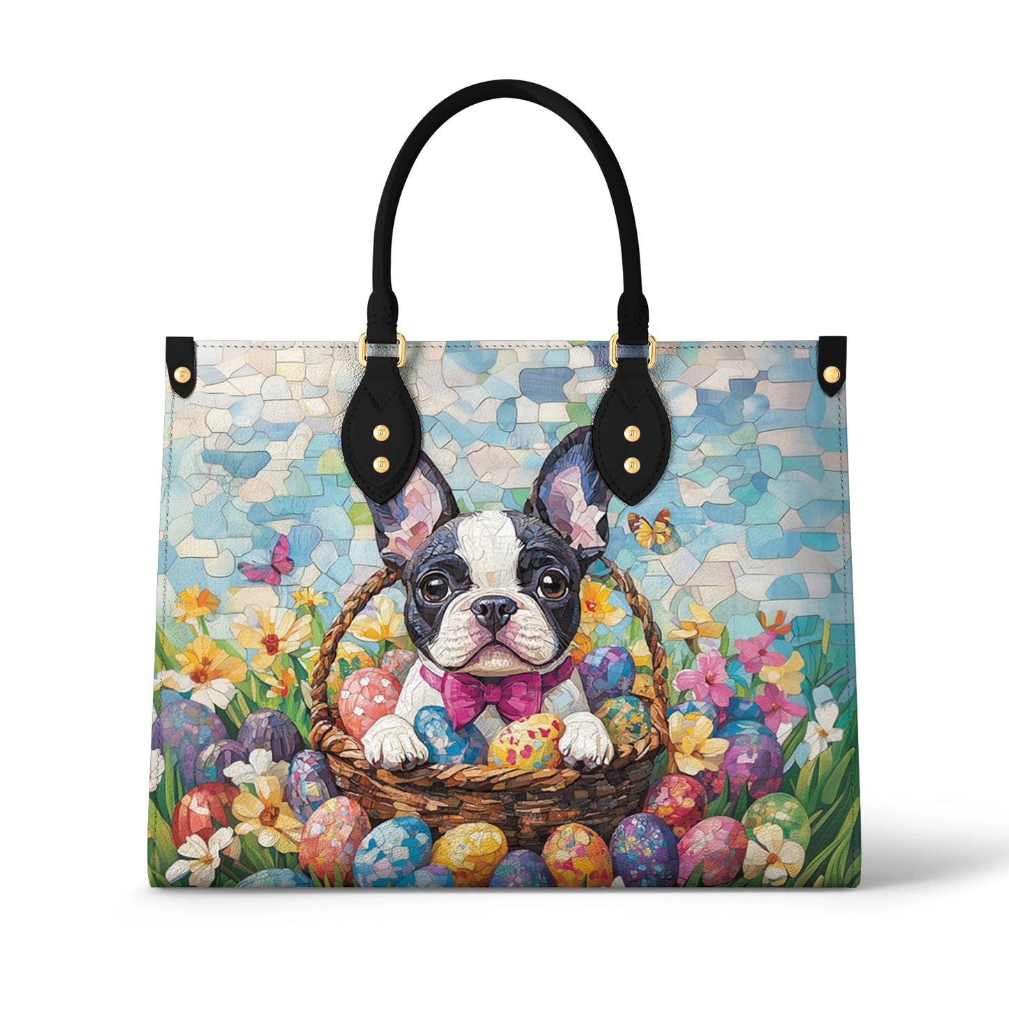 Shineful Leather Bag Easter Frenchie Delight