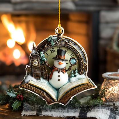 Shineful 2D Acrylic Ornament Detective Snowman Holiday Mystery