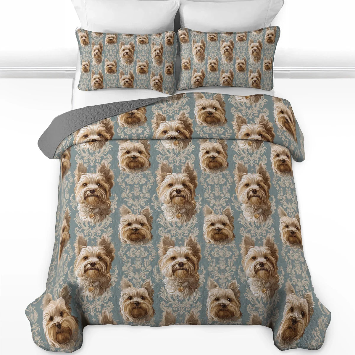 Shineful All Season Quilt 3-Piece Set Yorkie Regal Delight