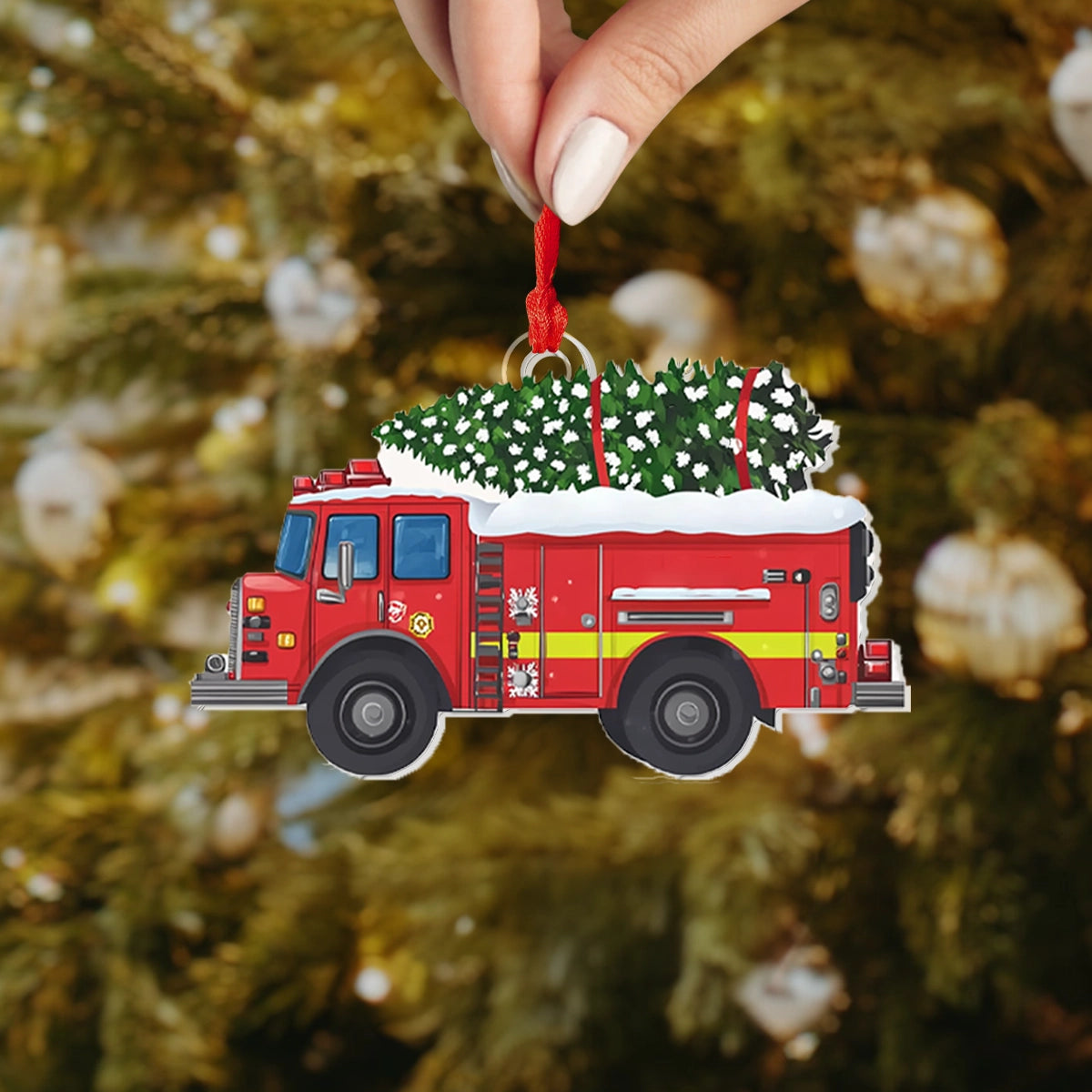 Shineful Acrylic Ornament Firefighter's Christmas Rescue