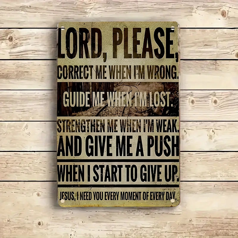 Shineful 2D Metal Sign Pray for Strength Inspirational