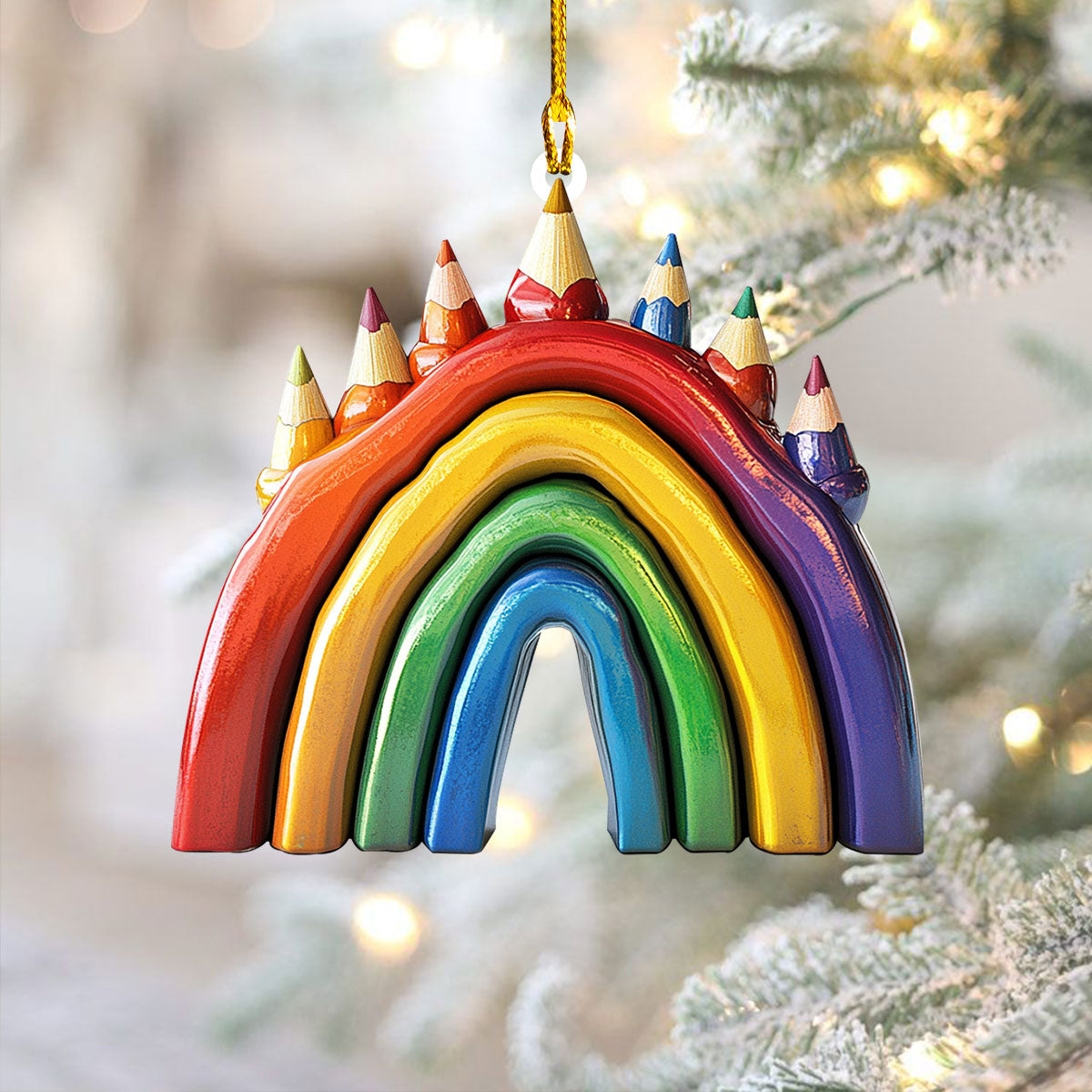 Shineful 2D Acrylic Ornament - Colorful Classroom Arch